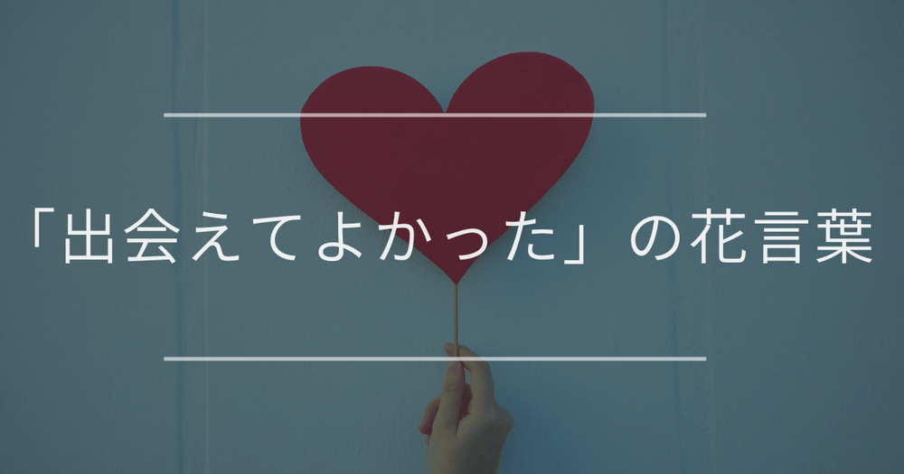 「出会えてよかった」の花言葉｜大切な人に感謝を伝えたい時や、別れに贈るお花