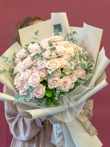 バラの花束 50本 - ピンク -
