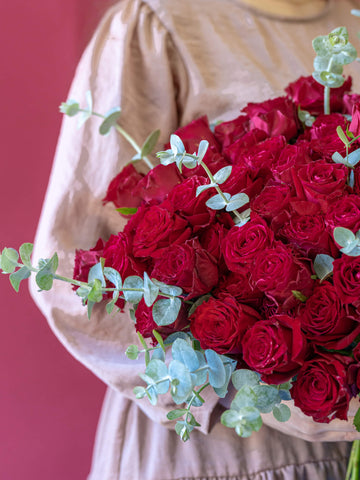 バラの花束 50本 - レッド -