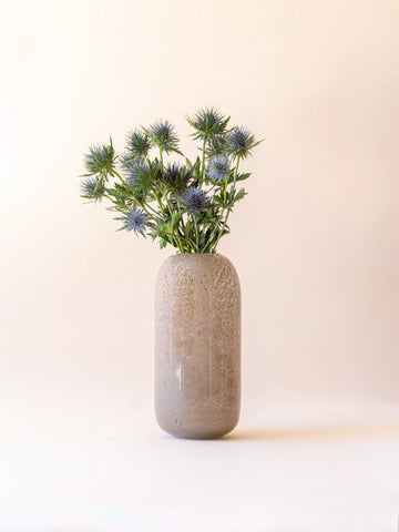 BROSTE COPENHAGEN Mouthblown Glass Vase Taupe - Kai -