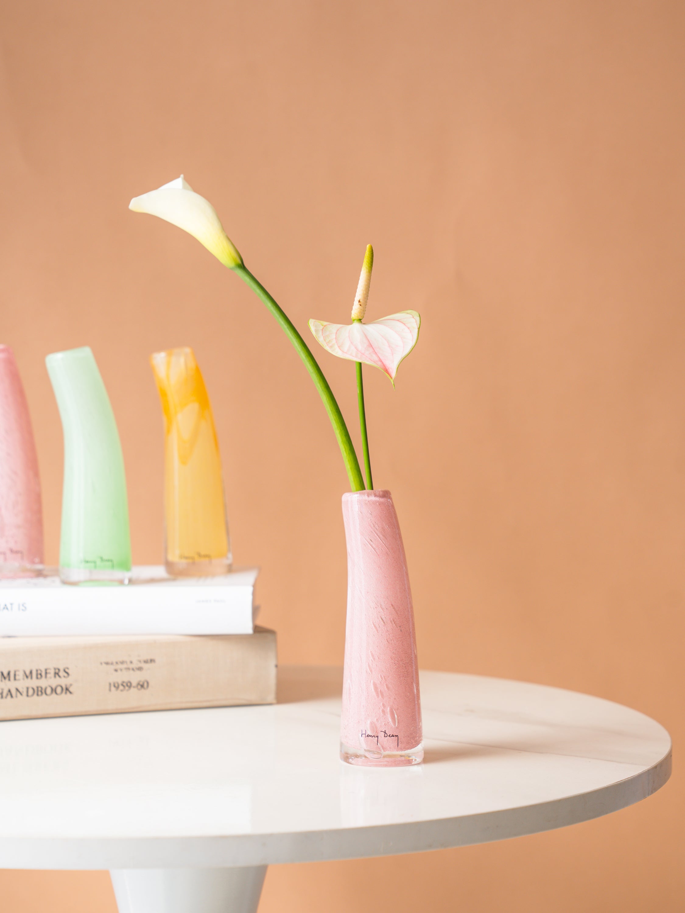 【母の日】Henry Dean Glass Sとお花2輪のセット - ブロッサム -