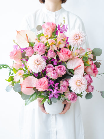 季節のおまかせ生花アレンジ XL - ピンク -