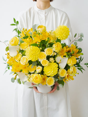 季節のおまかせ生花アレンジ XL - イエロー -